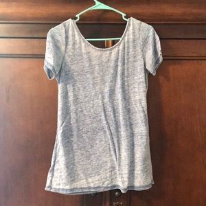 Blue Burnout Back Cutout T-Shirt